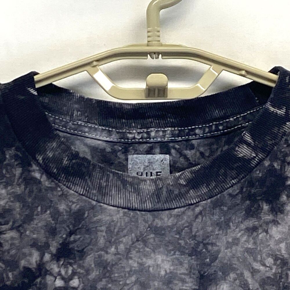 HUF x Spitfire Tie Dye Burn Faster Flame Logo Lg Sleeve Tee Black Gray Sz M FLAW - Picture 2 of 15